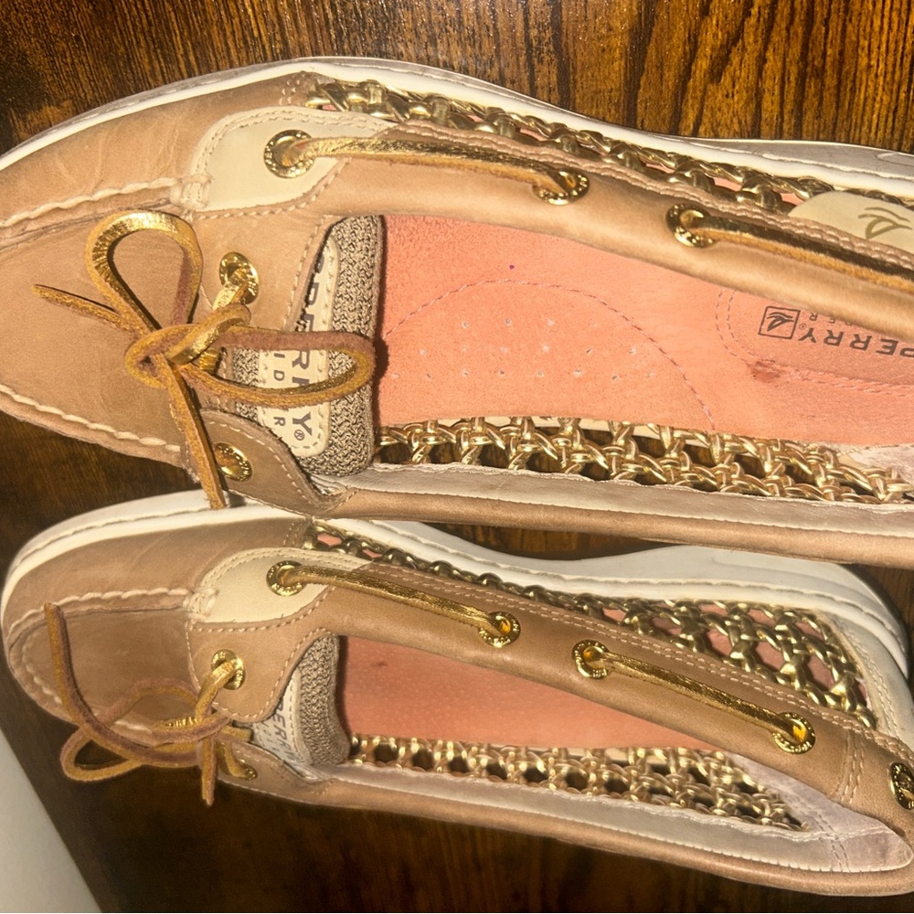 Sperry Women's Tan and gold Boat Shoes